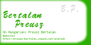 bertalan preusz business card